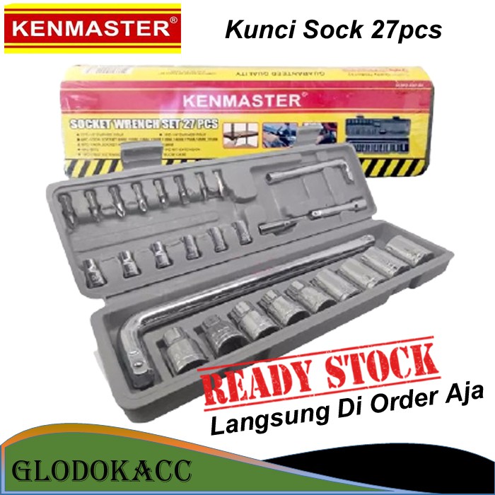 Kunci Sock 27pcs / Kenmaster Kunci Sok/Shock / Kunci Socket Wrench Set