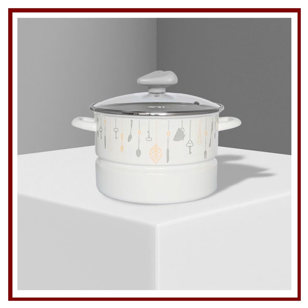 Chefina Steamer 22 cm Chandelier Panci Enamel / Panci Kukus