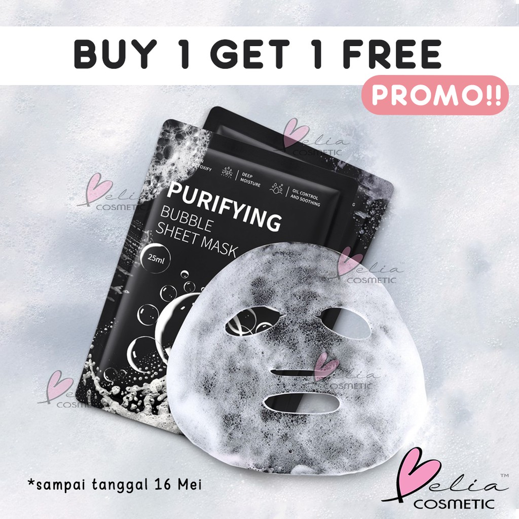 ❤ BELIA ❤ YOU Bubble Detox Purifying Bubble Sheet Mask | Charcoal 25ml | Y.O.U Skin Detoxify (✔BPOM)