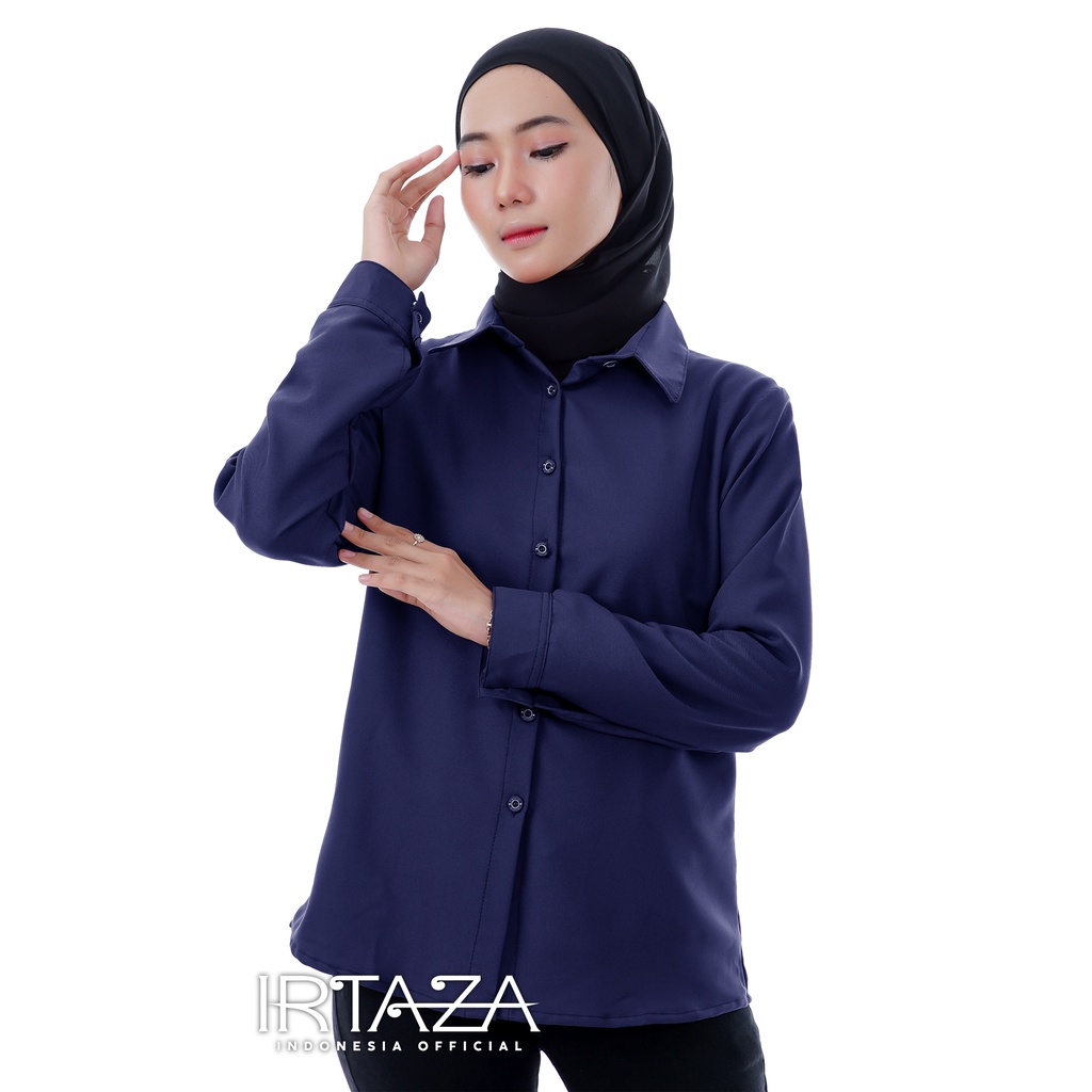 Kemeja Wanita Polos Pretty Woman Basic Original Madame Sexy-Navy
