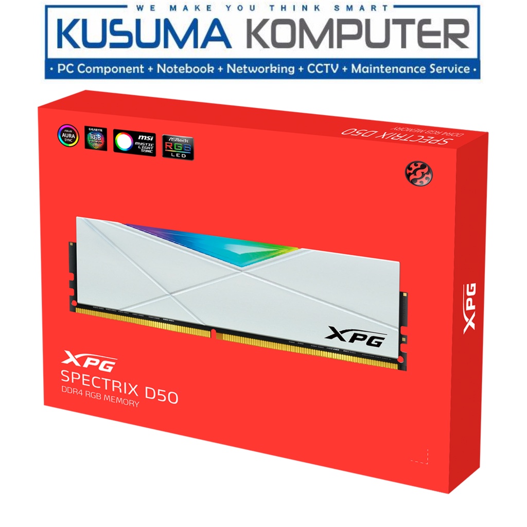 Adata XPG SPECTRIX D50 32GB White 16x2 DDR4 RGB 3200MHz 3200