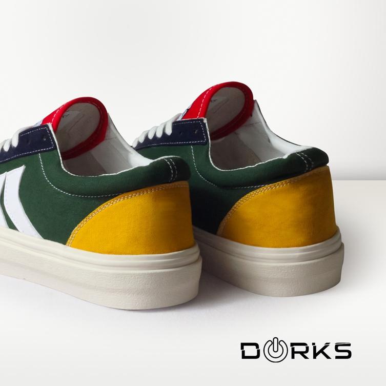 ► DORKS - Skate Green Mix | Sepatu Original | Sepatu Pria | Sepatu Sekolah | Sepatu Murah ✹