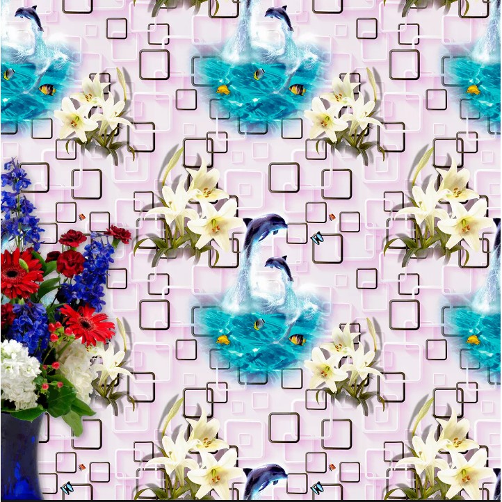 ES083 Wallpaper Stiker Dinding Motif 3D Uk. 45cmx10m Seri (G01- I01)-4