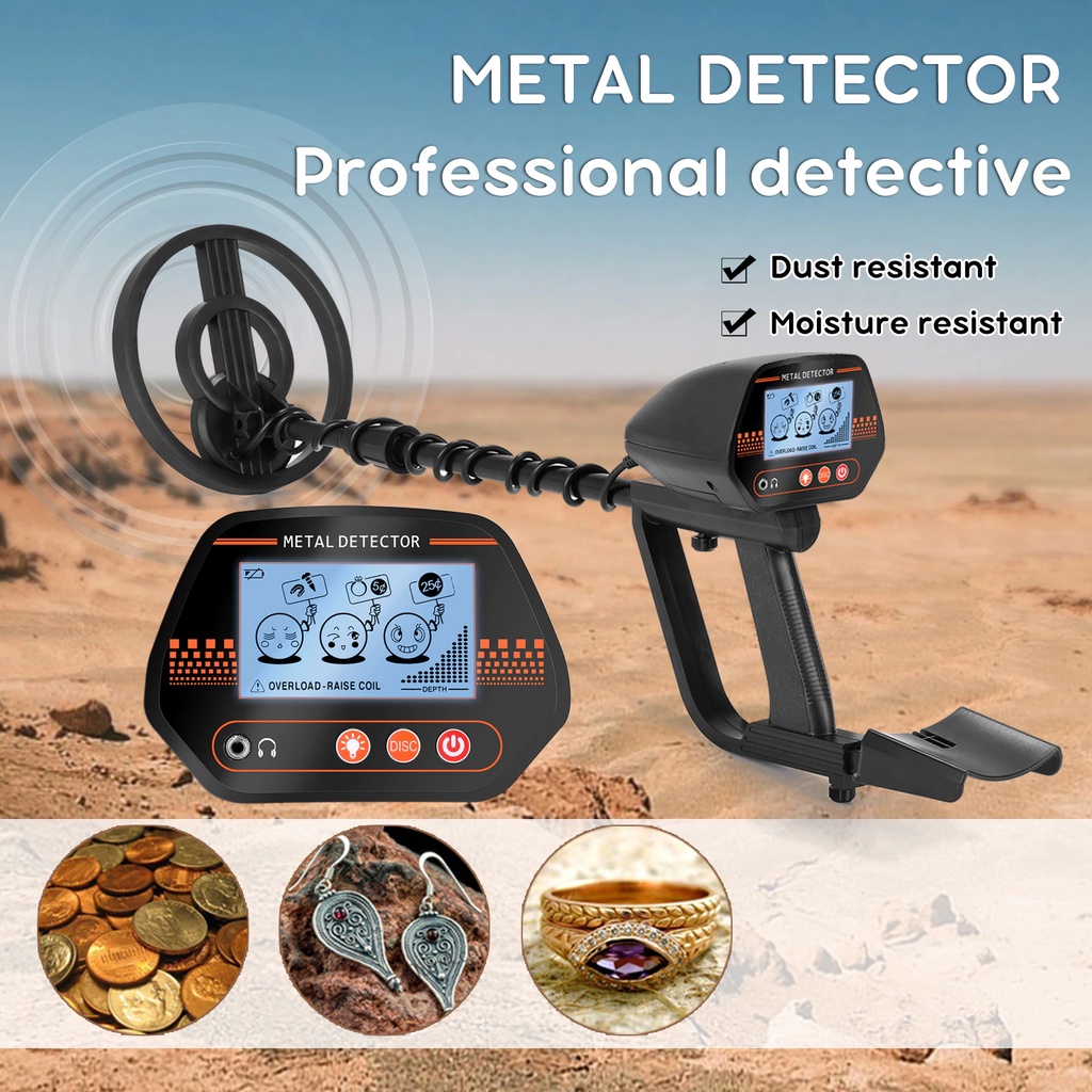 Metal Gold Detector Alat Pendeteksi Logam Emas Koin Waterproof MD-4070