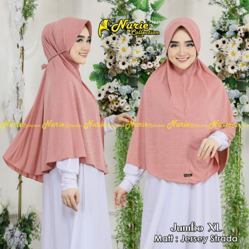 ORI NURIE HIJAB KHIMAR JUMBO SPIDER XL PET TALI TAMBANG PREMIUM ORIGINAL NURIE JILBAB KERUDUNG BESAR