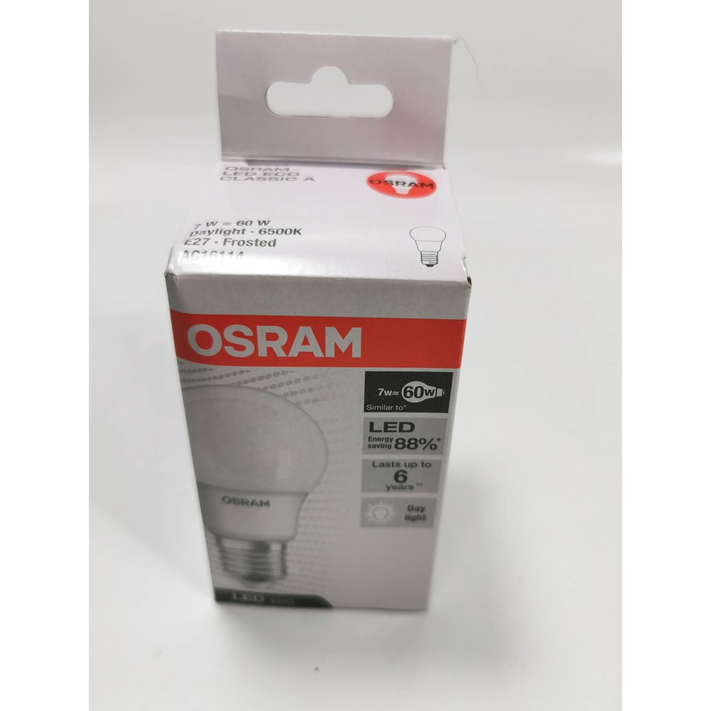 Cahaya PUTIH lampu led bulb 7watt OSRAM LECO CLA60 garansi 1 tahun