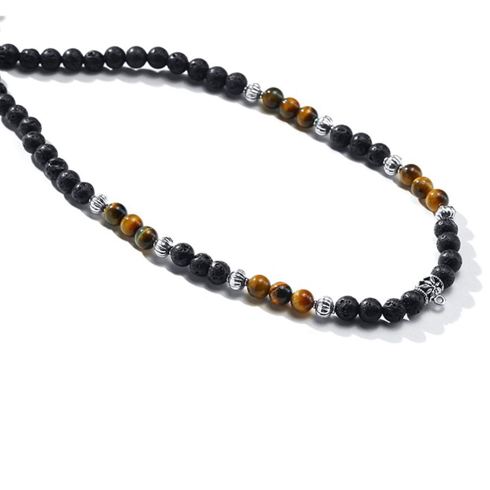 Chookey Kalung Manik Batu Hematite Reiki Vulkanik Gaya Etnik Handmade Untuk Pria Balance