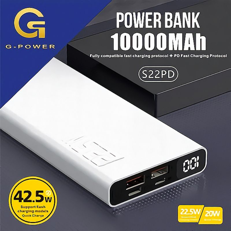 POWER BANK PB GPOWER 10.000MAH INDIKATOR DISPLAY DUAL USB