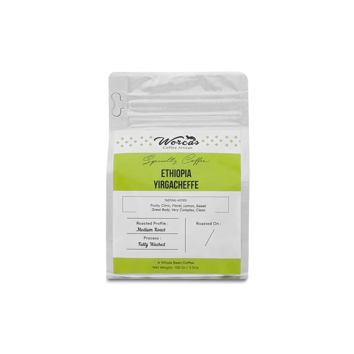 

WORCAS Arabica Ethiopia Yirgacheffe 100gr Medium Roasted Coffee - kkp595