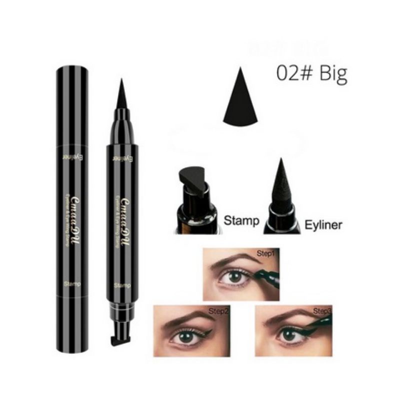 EYELINER STAMP 2 SISI UKURAN BESAR DAN KECIL WATERPROOF CETAR SEKETIKA  SUPER EASY TO USE