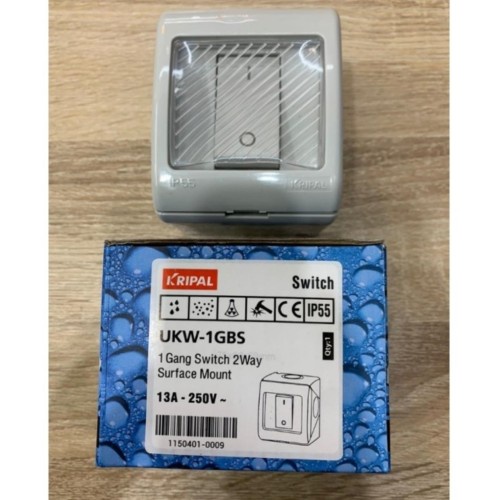 PERTUKANGAN PERLENGKAPAN LISTRIK SAKLAR ENGKEL OUTDOOR WATERPROOF IP 55 SAKLAR SINGLE ANTI AIR IP55