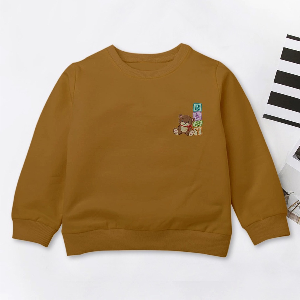 BORDIR SWEATER ANAK BABY BEAR CREWNECK ANAK BORDIR - SWEATER ANAK PREMIUM