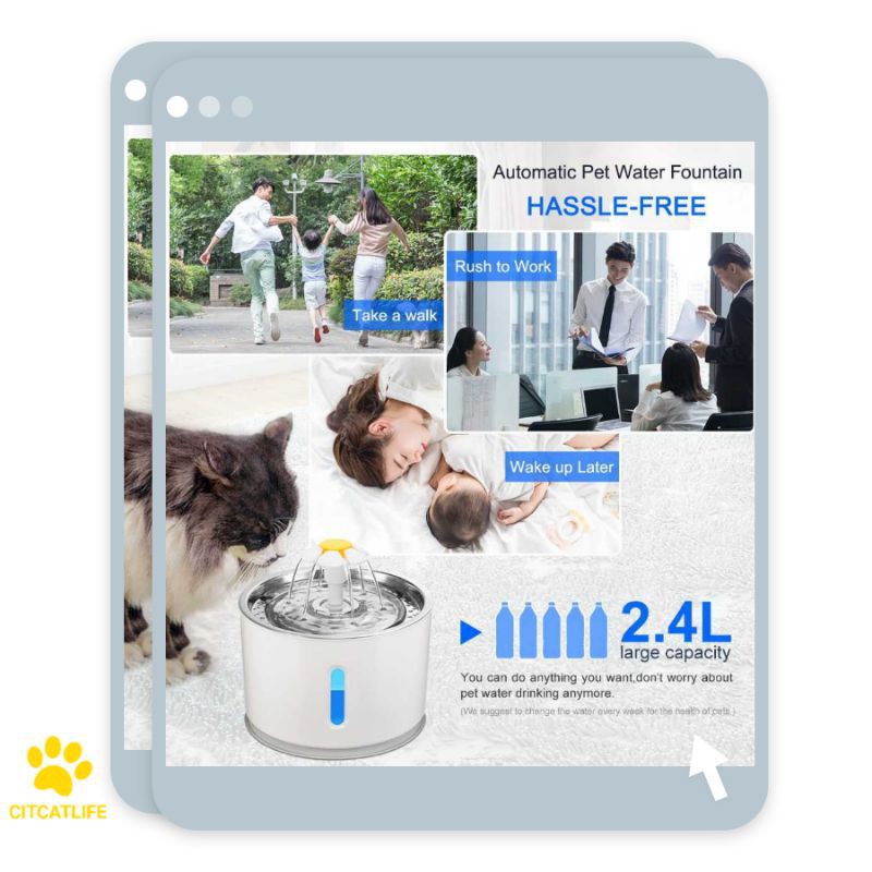 2.5 / 2.4 Liter Tempat Minum Kucing &amp; Anjing Pet Water Dispenser Fountain Elektrik GS8