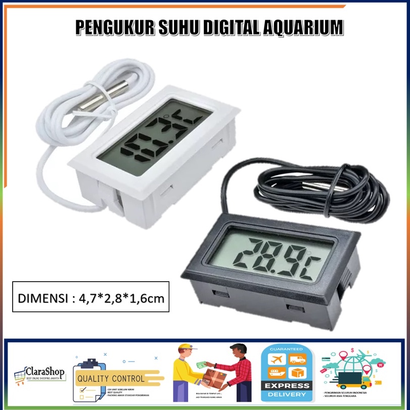 Pengukur Suhu Digital Termometer Air Ikan Aquarium Aquascape Outdoor