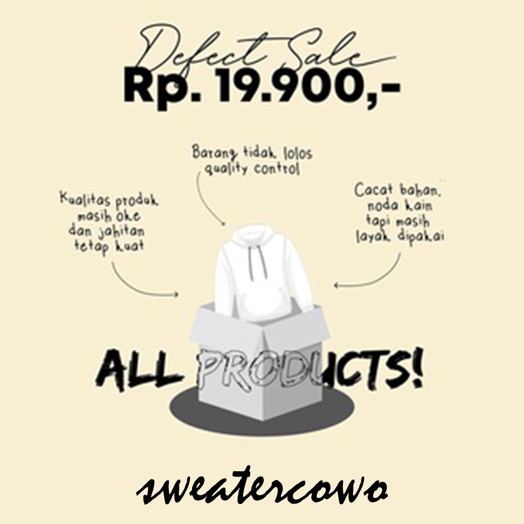 SWEATERHOODIE DEFECT / REJECT SALE All Product ( Pria &amp; Wanita ) Size M-XXL