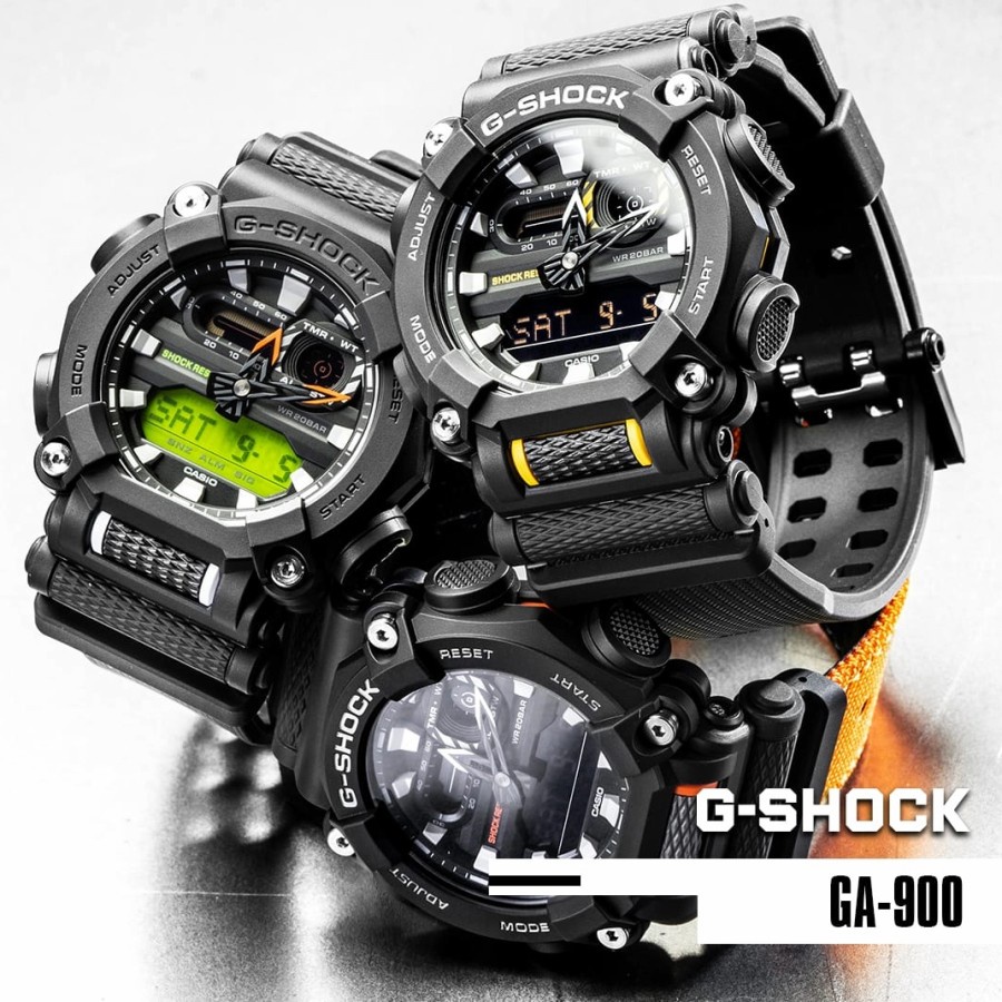 Diskon Jam Tangan Casio G-Shock GA900A-1A9 Quartz Strap Black Rubber Jam Tangan Pria Mewah Garansi 1