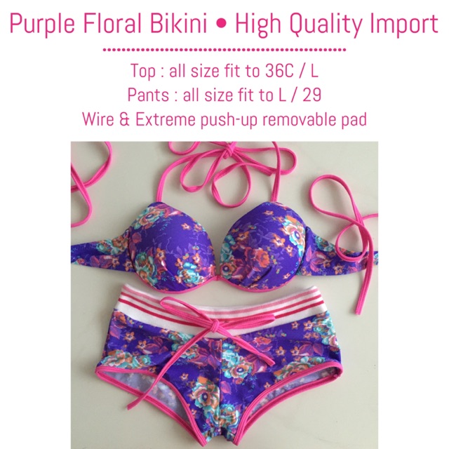 purple floral bikini