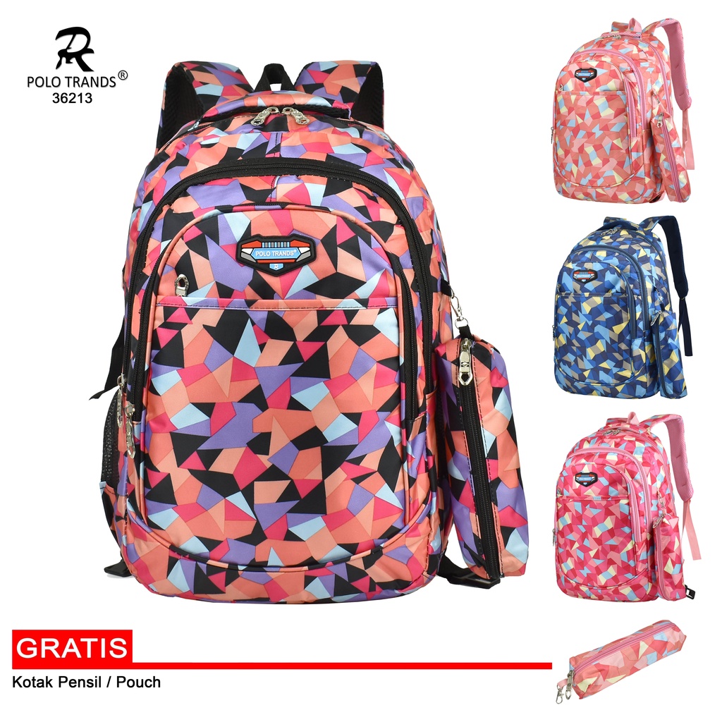 Polo Trands Tas Sekolah Anak Perempuan Gratis Pouch 36177 & 36178 Tas Anak-1