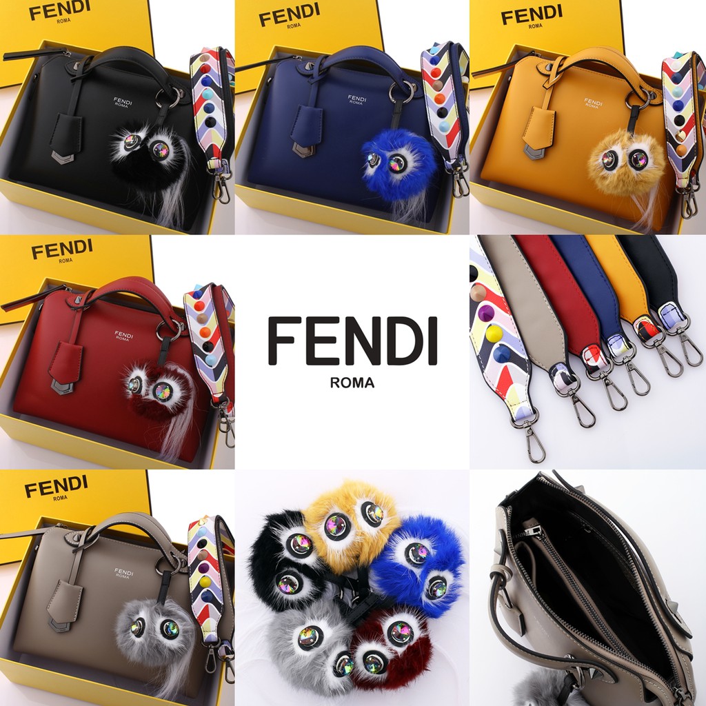 FENDI BY THE WAY BOSTON BAG WITH GEMS MONSTER CHARM & STRAP YOU F0832