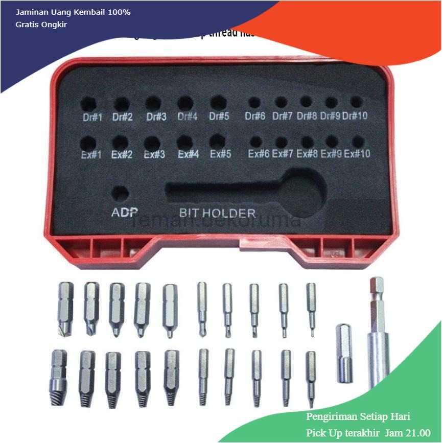 TD-DFA CycleZone Set Mata Bor Extractor Broken Screw Remover 22 in 1 - S2