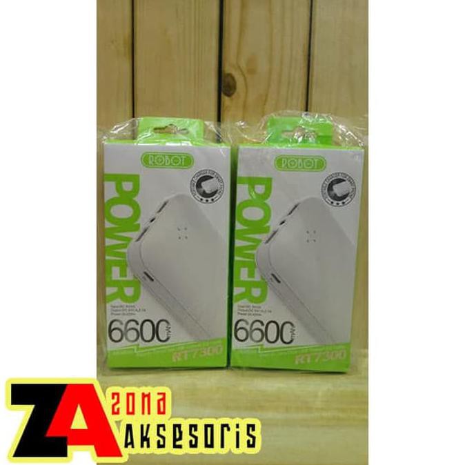 Barang Berkualitas RT7300 6600mAh - Power Bank ROBOT RT7300 2 USB Ports ON SALE