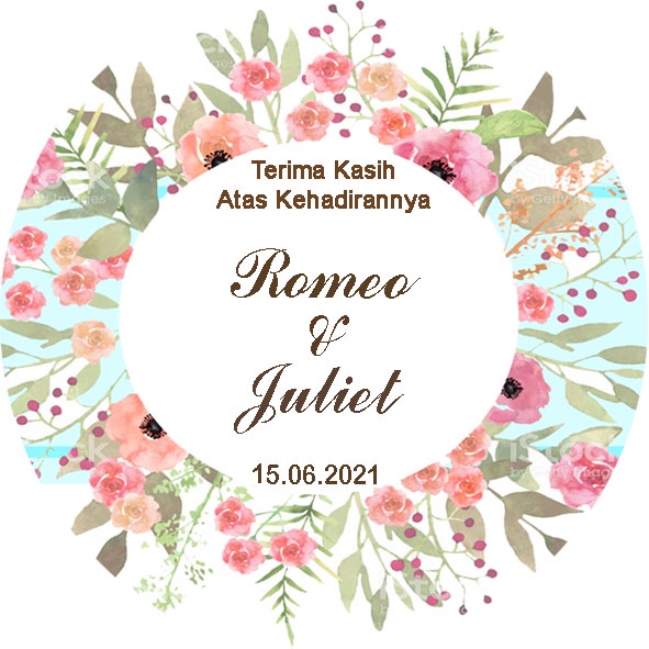 DESIGN KN-011Kartu Ucapan Bulat. Kartu ucapan terimakasih undangan pada souvenir pernikahan, kartu u