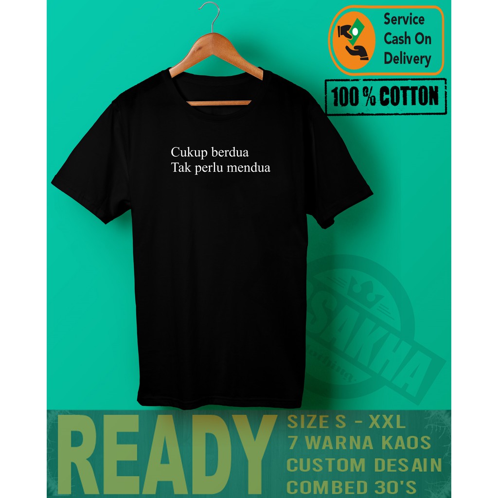 Kaos Kata Tulisan Cukup Berdua Baju Distro Quote Text Tumblr Keren Terlaris Shopee Indonesia