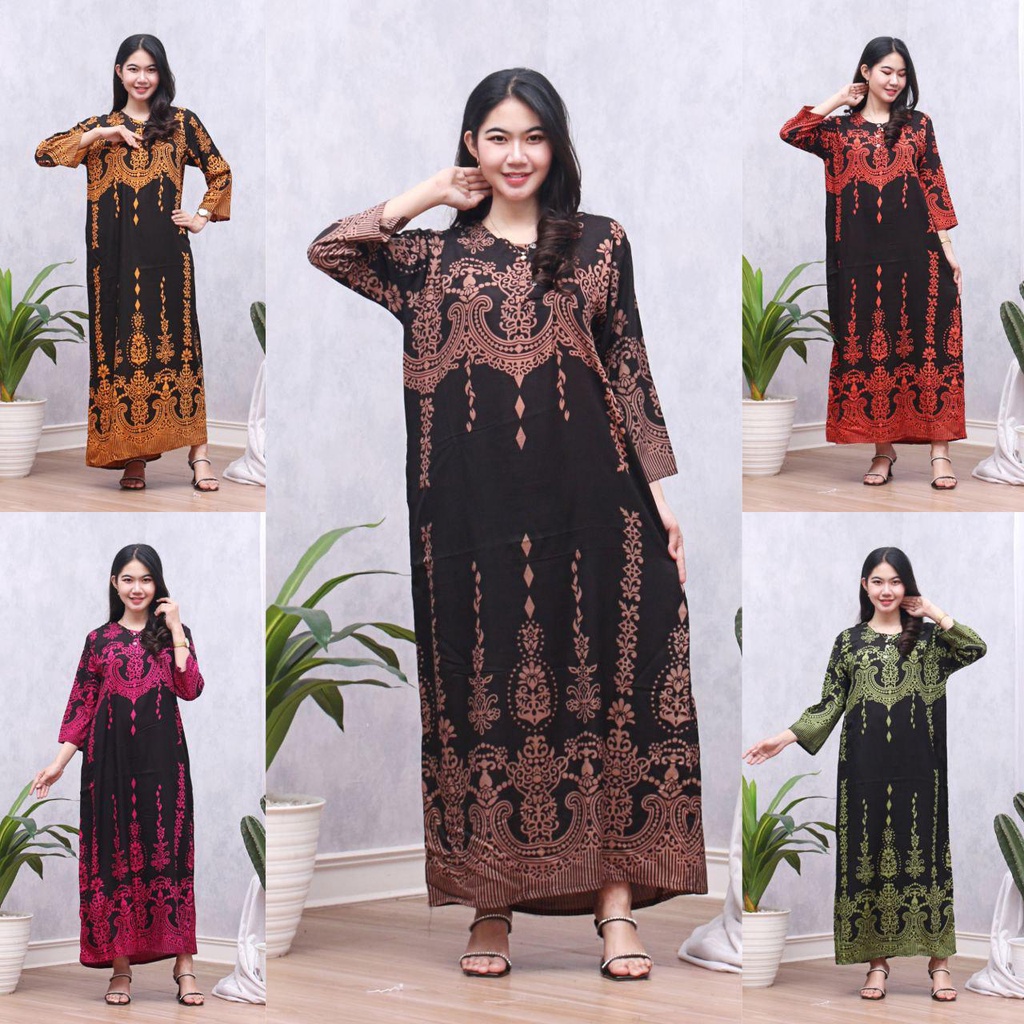 Longdres Batik AURELIA  Daster busui  Baju batik  Baju tidur  Dress batik