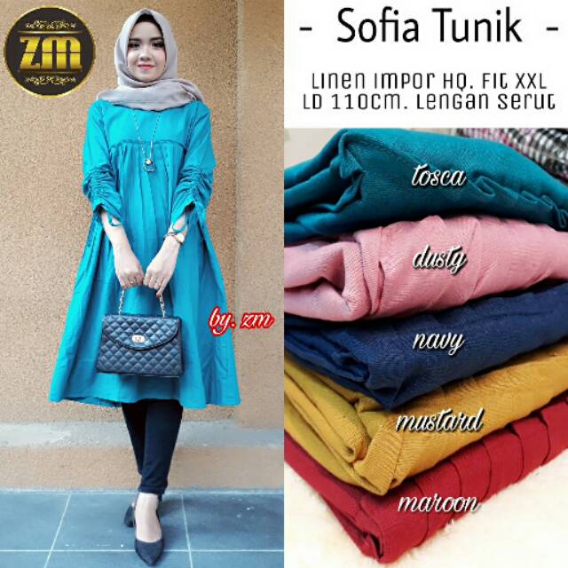 SOFIA TUNIK LINEN IMPORT PREMIUM