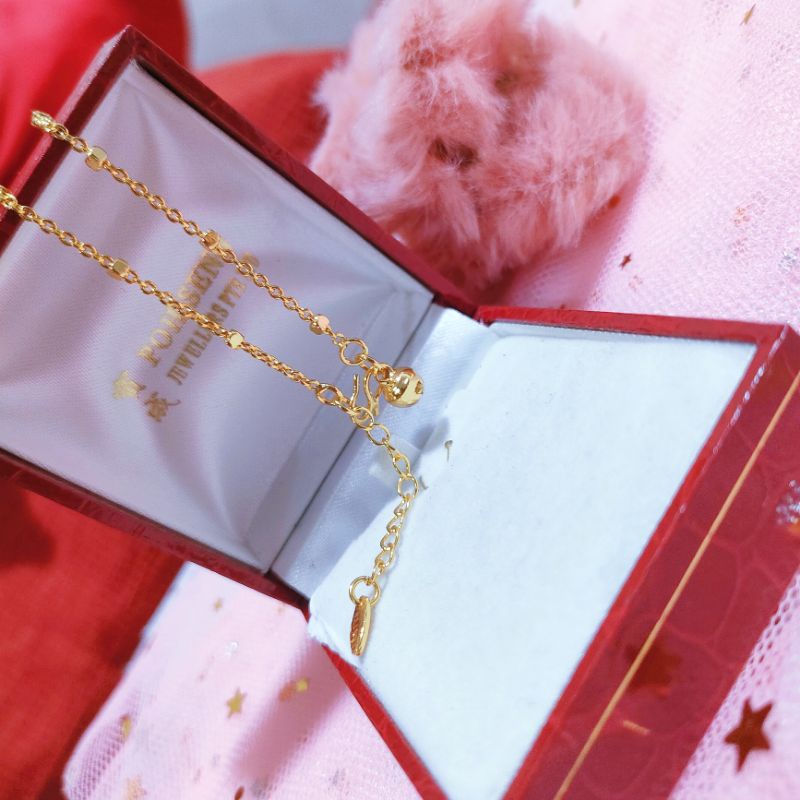 Gelang Kaki Titanium Anti Karat Lapis Emas109MP