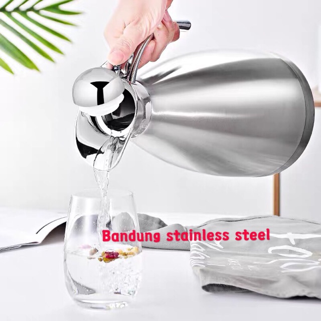 termos air teh kopi stainless steel 1.5 liter 2 liter vacuum panas dingin elegan