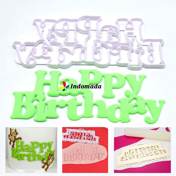 Cetakan Fondant Ucapan Happy Birthday Embosser Dekorasi Kue Ultah