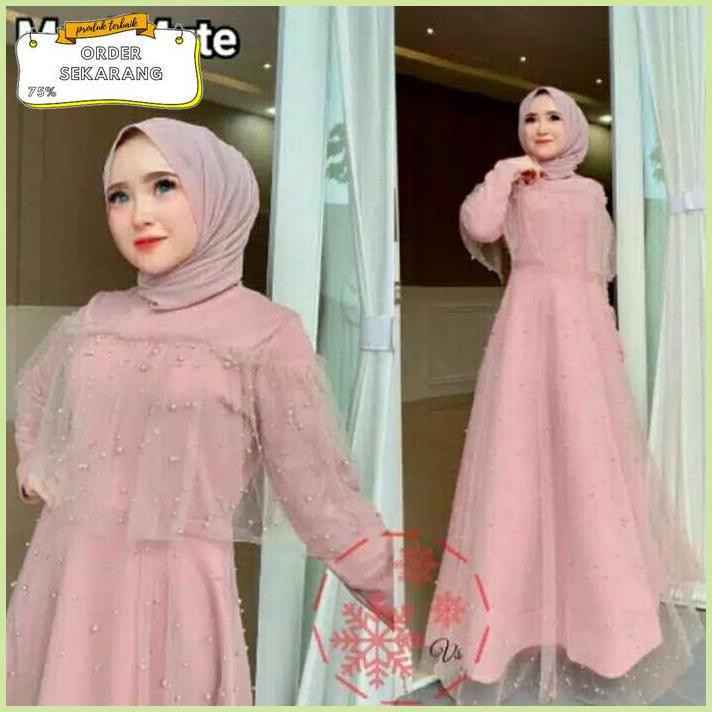 Sale Maxi dress wanita mute terbaru 4 warna- baju gamis maxy terbaru - Dusty Termurah