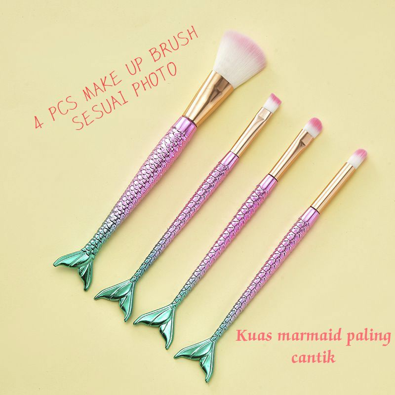 KUAS MAKE UP 4PCS MAKE UP BRUSH SUPER CUTE COLORFUL REAL PICTURE READY COD SUPER CANTIK