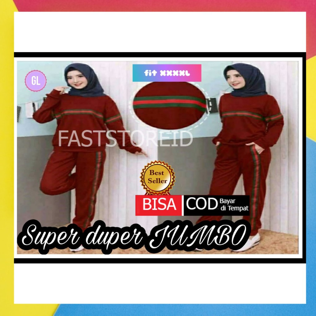 BAJU OLAHRAGA WANITA LENGAN PANJANG XL XXL XXXL JUMBO