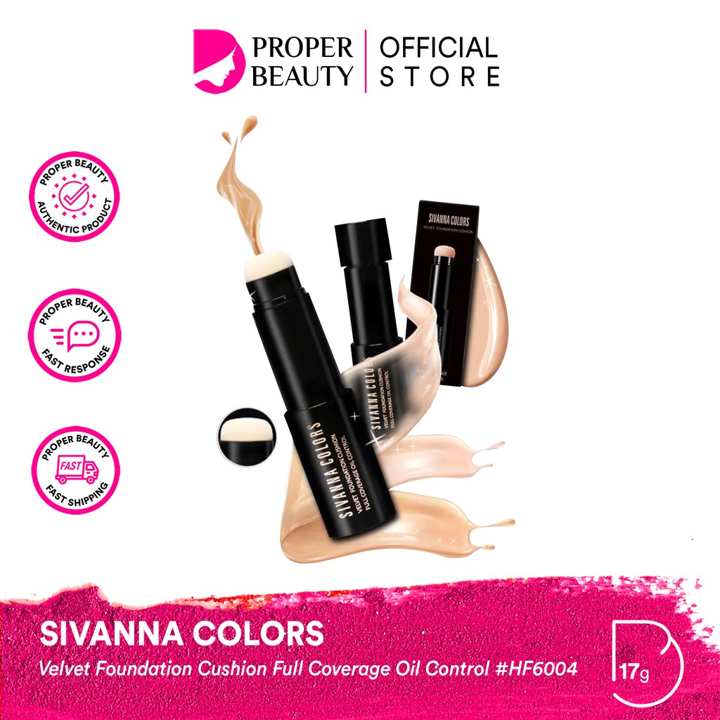 SIVANNA COLORS Velvet Foundation Cushion Full Coverage Oil Control #HF6004 Thailand /Concealer Stick