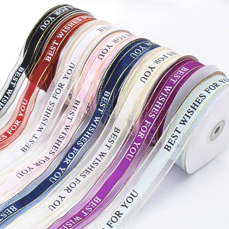 

Dhiya Florist - Pita Best Wishes For You Organza Ribbon 25 mm Per Yard ( 90 cm) Pita Parcel Gift Hampers Pita Organdi Ribbon 2,5 cm DIY Crafts Grossgrain Tapes Card Wrapflower Bouquet Dekorasi Kado