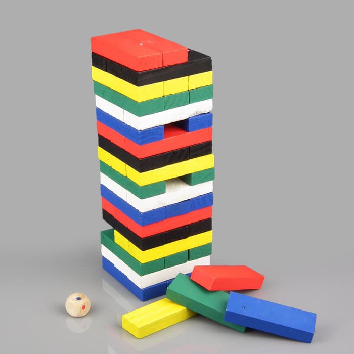 Super Murah Mainan Edukasi Anak - Balok Kayu Uno Stacko Wiss Toy Color Besar Baru