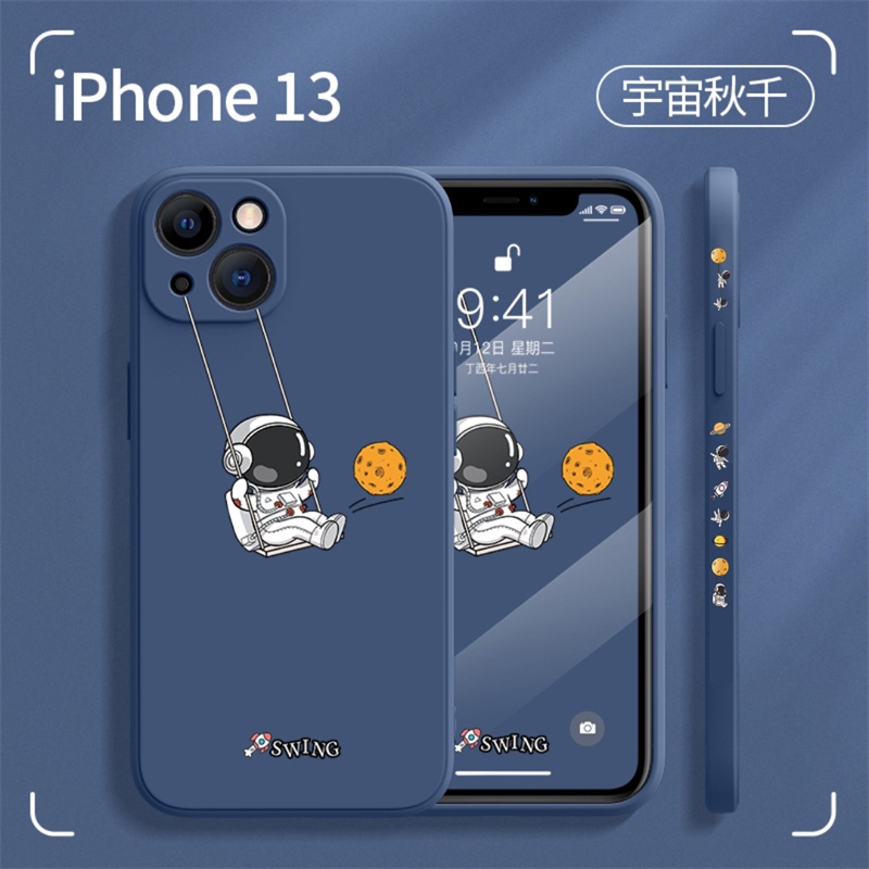Soft Case Hp Gambar Astronot Bahan Silikon Untuk Iphone 12 / 11promax / X / Xs Max / Xr / 7 / 8plus / Se2020