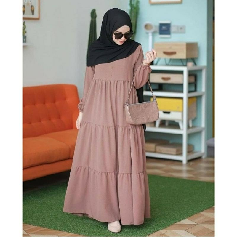 Slavina Dress Polos Susun/Gamis Syar'i