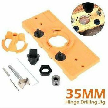 Set hinge Jig Guide + Bor Engsel Sendok/ Jig Locator Forstner Drill/ Alat Bantu Pasang Engsel