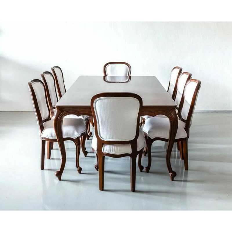 Set Meja makan klasik 8kursi meja makan ukir