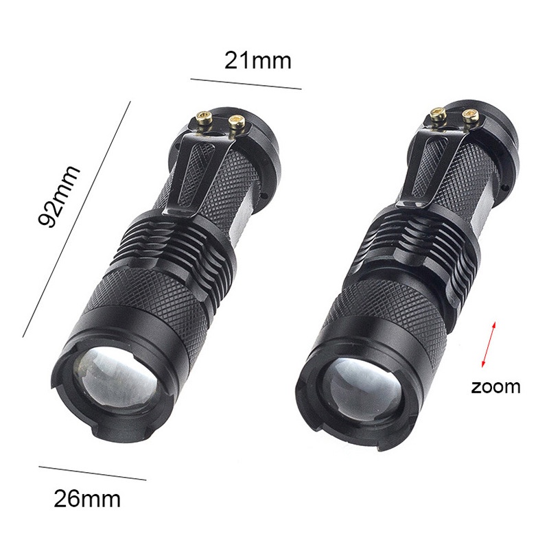 Senter Taktis 3 Mode Portable Multifungsi 9.3cm Tenaga Baterai Untuk Outdoor / Camping / Hiking / Memancing
