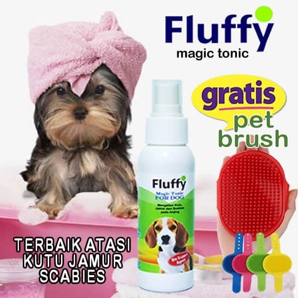 Obat Anjing - Fluffy Obat Kutu Anti Bulu Rontok Jamur Skabies Gatal Kulit Anjing