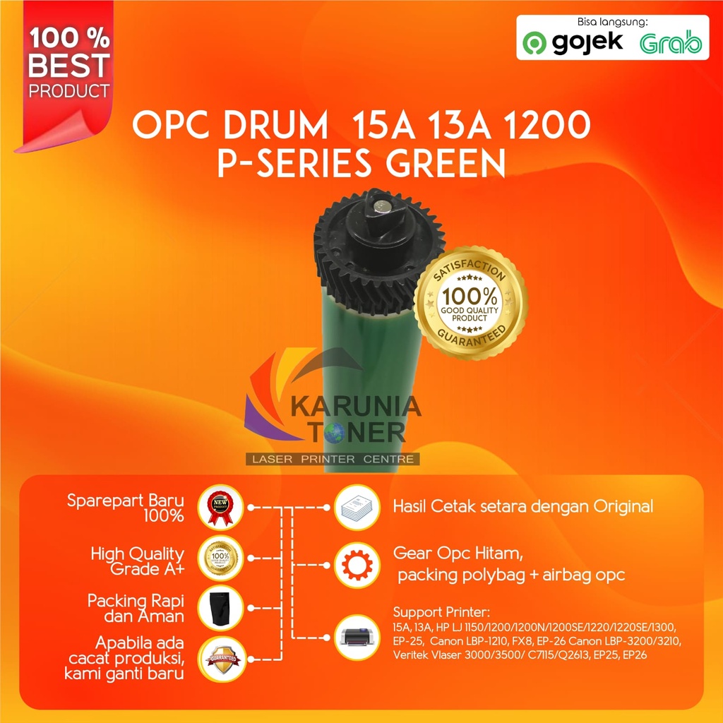 OPC DRUM P SERIES GREEN 13A 15A Laserjet 1000 1150 1200 1300 1220SE EP25 EP26