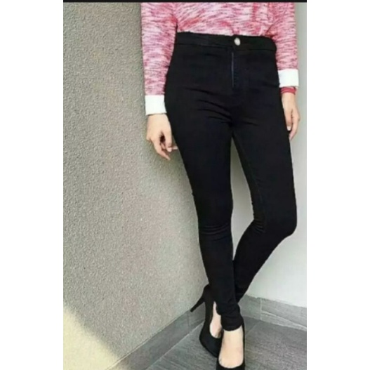 Celana Jeans Putih Jumbo Highwaist Cewek HW White Skinny Wanita Murah Stretch Big Size 27-34 ONKJAYA