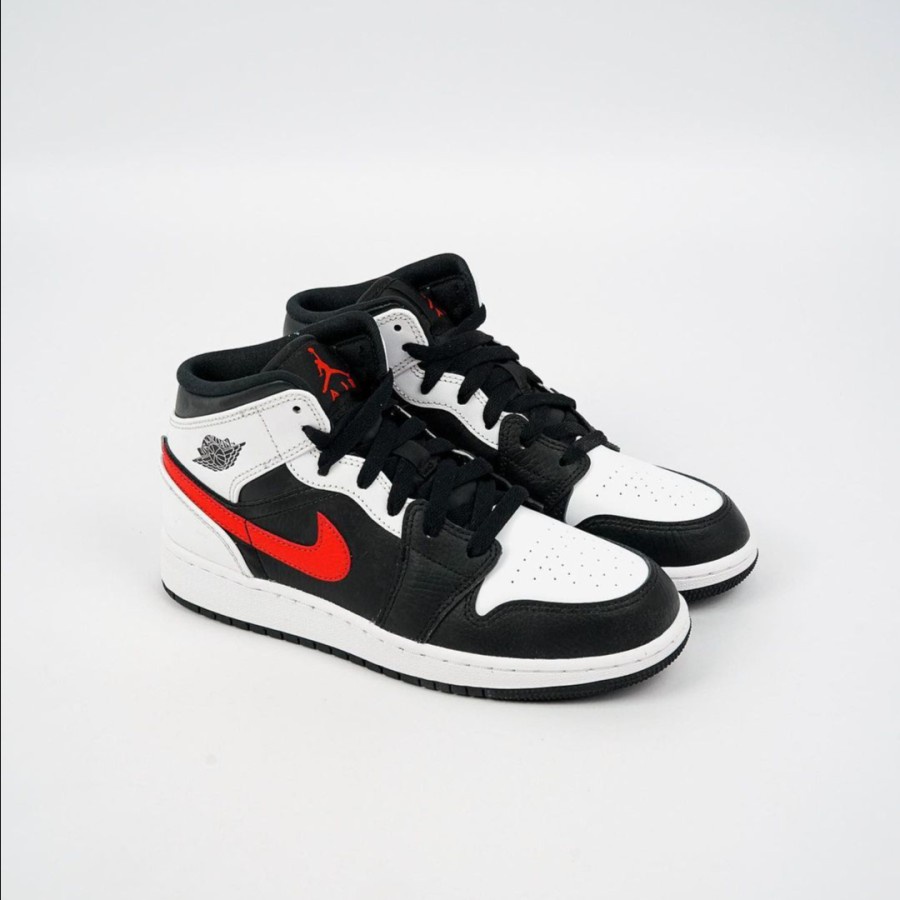 black and white and red jordan 1