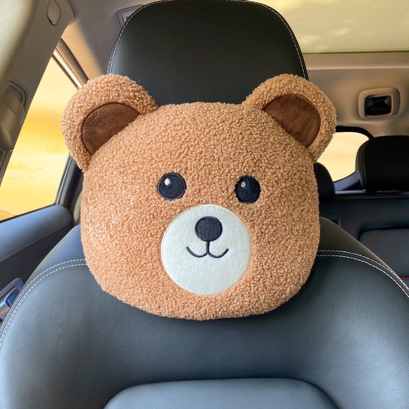 Bantal Kepala n Sarung Safety Belt TEDDY BEAR / PIGGY Bludru Mobil