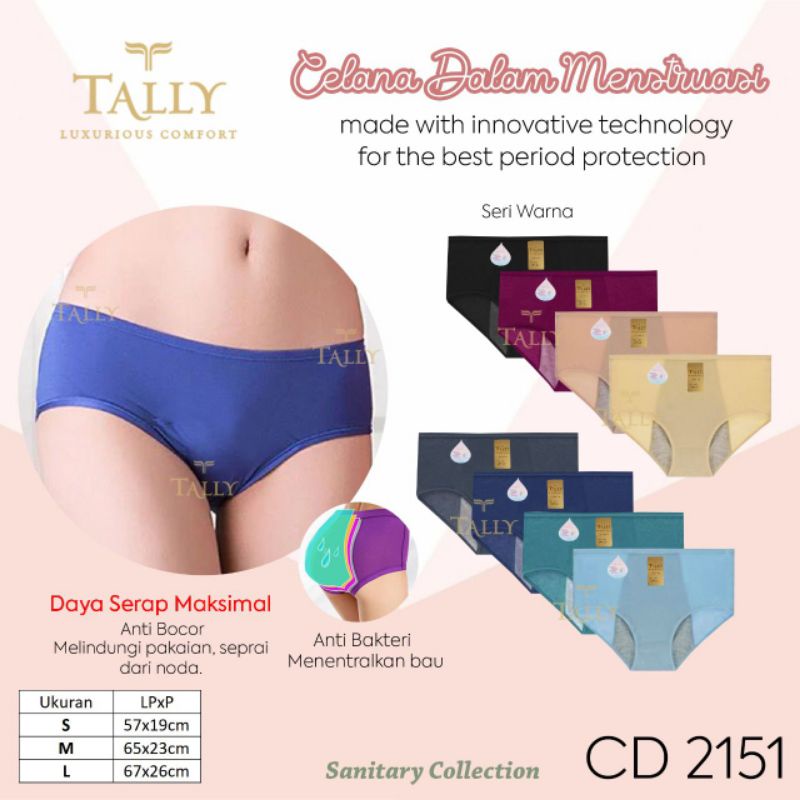 TALLY CD CELANA DALAM HAID MENSTRUASI 2151 | BAHAN KATUN HALUS | SIZE S - L