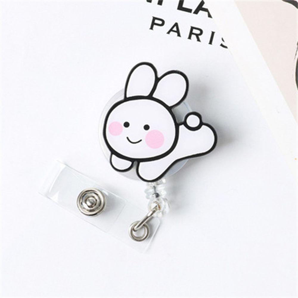 Mxbeauty Retractable Badge Reel Beruang Lucu Perlengkapan Kantor Name Tag Perawat Dokter Card Holder Name Card Holder